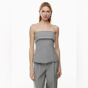 NWT Aritzia Babaton Element Tube Top in Heather Dark Grey Size 4 Small